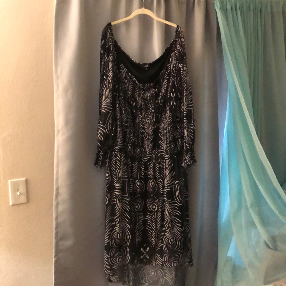 Off the shoulder print dress